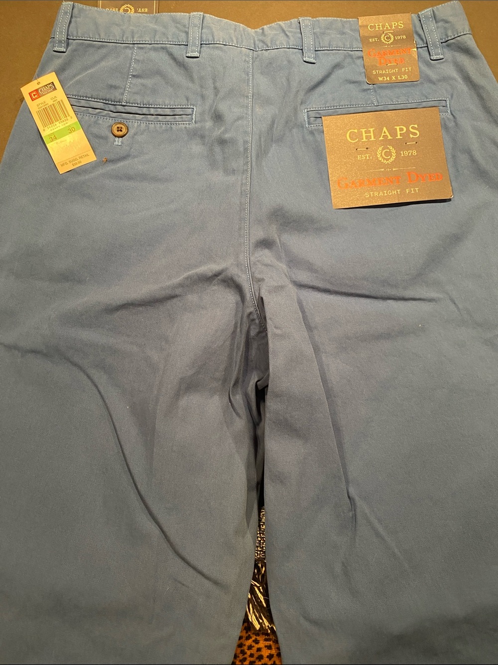 Chaps Men's Straight Fit Chinos — Slate Blue
